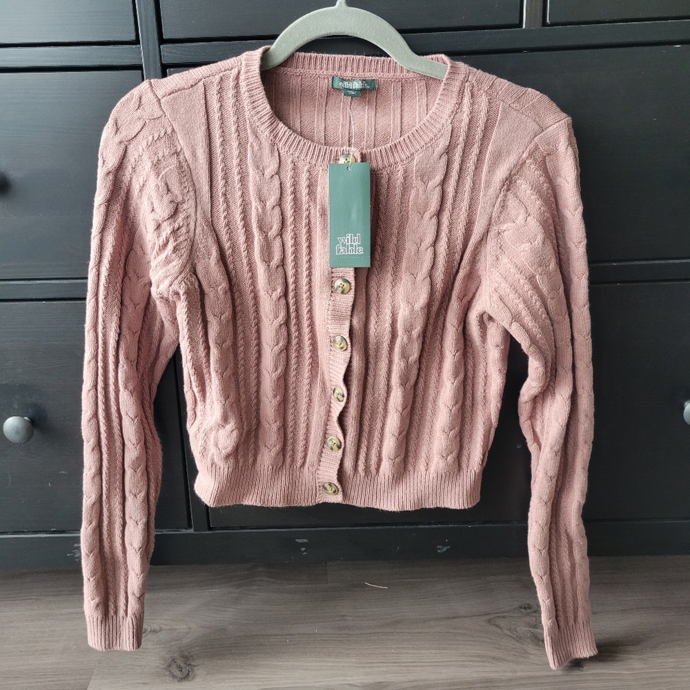 Pink Cardigan Sweater